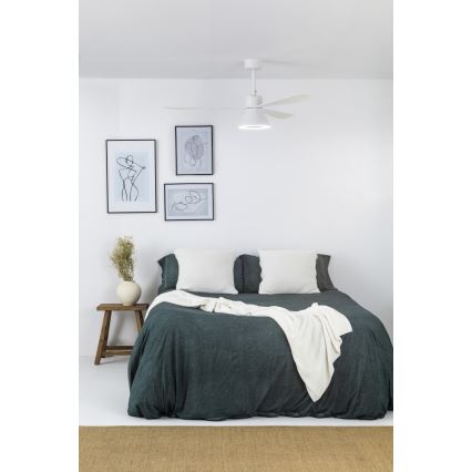 FARO 33760WT-22 - LED prigušiva plafonski ventilator AMELIA L CONE LED/20W/230V 2700/3500/5000K bela Ø 132 cm Wi‑Fi Tuya + daljinski upravljač