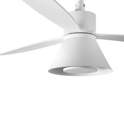 FARO 33760WT-22 - LED prigušiva plafonski ventilator AMELIA L CONE LED/20W/230V 2700/3500/5000K bela Ø 132 cm Wi‑Fi Tuya + daljinski upravljač