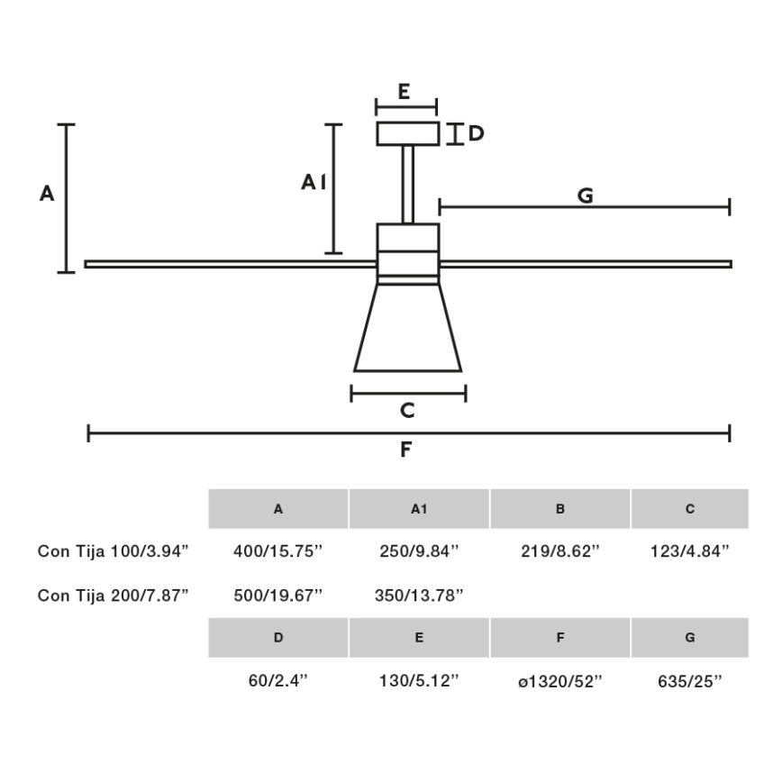 FARO 33760WT-22 - LED prigušiva plafonski ventilator AMELIA L CONE LED/20W/230V 2700/3500/5000K bela Ø 132 cm Wi‑Fi Tuya + daljinski upravljač