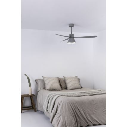 FARO 33762WT-24 - LED prigušiva stropni ventilator AMELIA L CONE LED/20W/230V 2700/3500/5000K siva Ø 132 cm Wi-Fi Tuya + daljinski upravljač