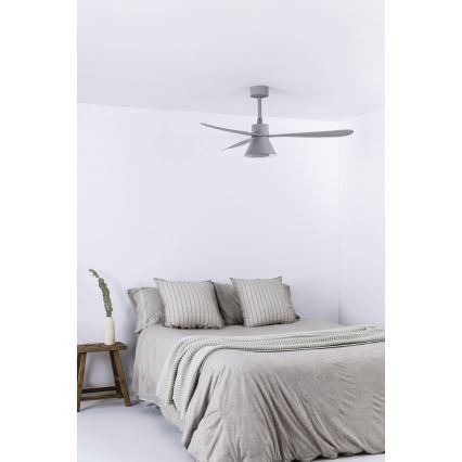 FARO 33762WT-24 - LED prigušiva stropni ventilator AMELIA L CONE LED/20W/230V 2700/3500/5000K siva Ø 132 cm Wi-Fi Tuya + daljinski upravljač