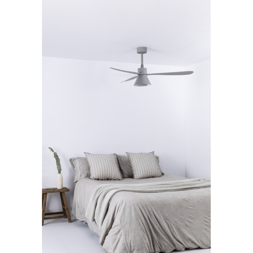 FARO 33762WT-24 - LED prigušiva stropni ventilator AMELIA L CONE LED/20W/230V 2700/3500/5000K siva Ø 132 cm Wi-Fi Tuya + daljinski upravljač