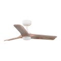 FARO 33805-1TW - LED prigušiva stropni ventilator HEYWOOD S LED/10W/230V 2700/4000/6000K drvo/bela prečnik 90 cm + daljinski upravljač