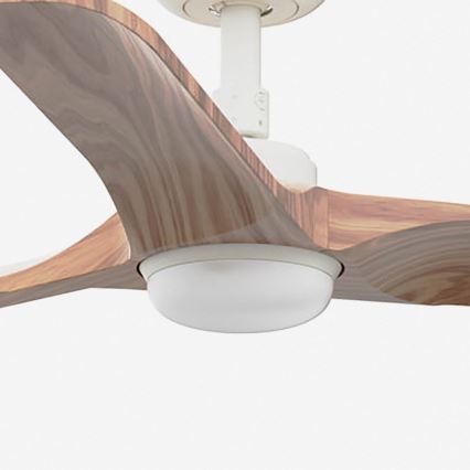 FARO 33805-1TW - LED prigušiva stropni ventilator HEYWOOD S LED/10W/230V 2700/4000/6000K drvo/bela prečnik 90 cm + daljinski upravljač