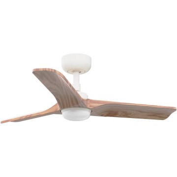 FARO 33805WT-1TW - LED prigušiva plafonski ventilator HEYWOOD sa LED/10W/230V 2700/4000/6000K drvo/bela prečnik 90 cm Wi-Fi Tuya + daljinski upravljač