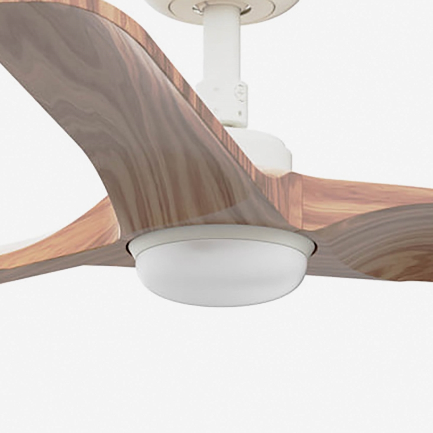FARO 33805WT-1TW - LED prigušiva plafonski ventilator HEYWOOD sa LED/10W/230V 2700/4000/6000K drvo/bela prečnik 90 cm Wi-Fi Tuya + daljinski upravljač