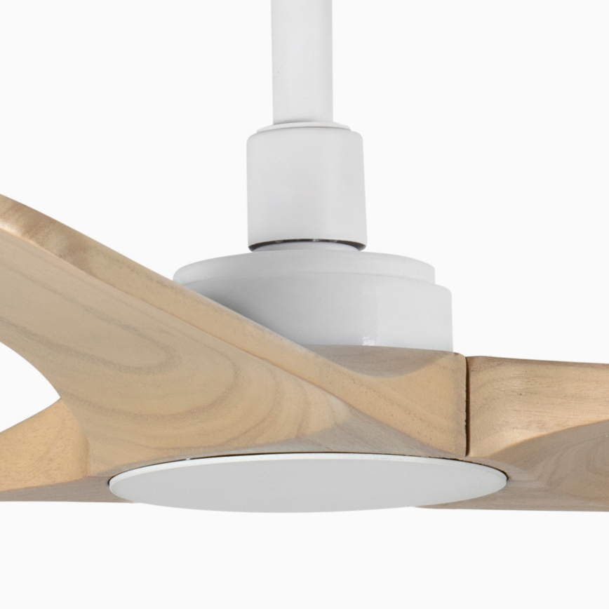 FARO 33805WT - Plafonski ventilator HEYWOOD S, drvo/bela, prečnika 90 cm, Wi‑Fi Tuya + daljinski upravljač