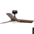 FARO 33806-1TW - LED prigušiva stropni ventilator HEYWOOD S LED/10W/230V 2700/4000/6000K drvo/crna prečnik 90 cm + sa daljinskim upravljačem