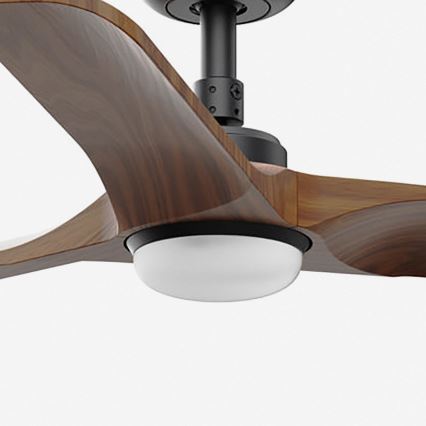 FARO 33806-1TW - LED prigušiva stropni ventilator HEYWOOD S LED/10W/230V 2700/4000/6000K drvo/crna prečnik 90 cm + sa daljinskim upravljačem