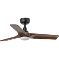 FARO 33806WT-1TW - LED prigušiva plafonski ventilator HEYWOOD S /LED/10W/230V 2700/4000/6000K drvo/crna prečnik 90 cm Wi-Fi Tuya + daljinski upravljač