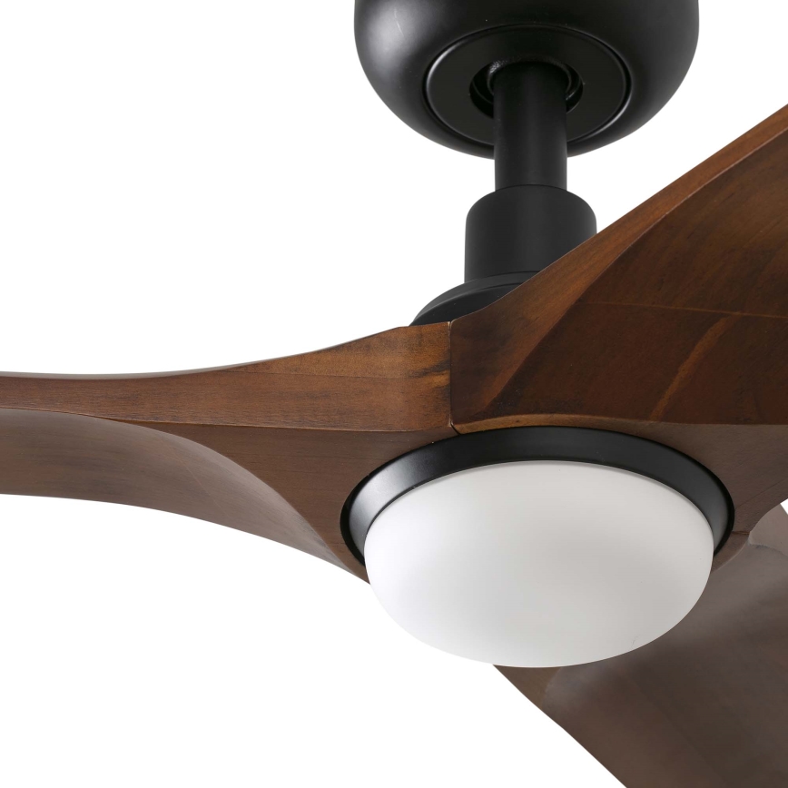 FARO 33806WT-1TW - LED prigušiva plafonski ventilator HEYWOOD S /LED/10W/230V 2700/4000/6000K drvo/crna prečnik 90 cm Wi-Fi Tuya + daljinski upravljač