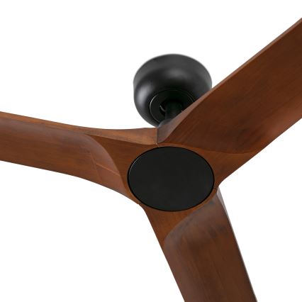 FARO 33806WT - Plafonski ventilator HEYWOOD S drvo/crna prečnik 90 cm Wi-Fi Tuya + daljinsko upravljanje