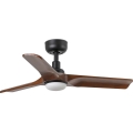 FARO 33806WT1S - LED prigušiva stropni ventilator HEYWOOD S s LED/10W/230V 2700/3000/4000K, prečnik 90 cm, drvo/crna, Wi‑Fi Tuya + daljinski upravljač