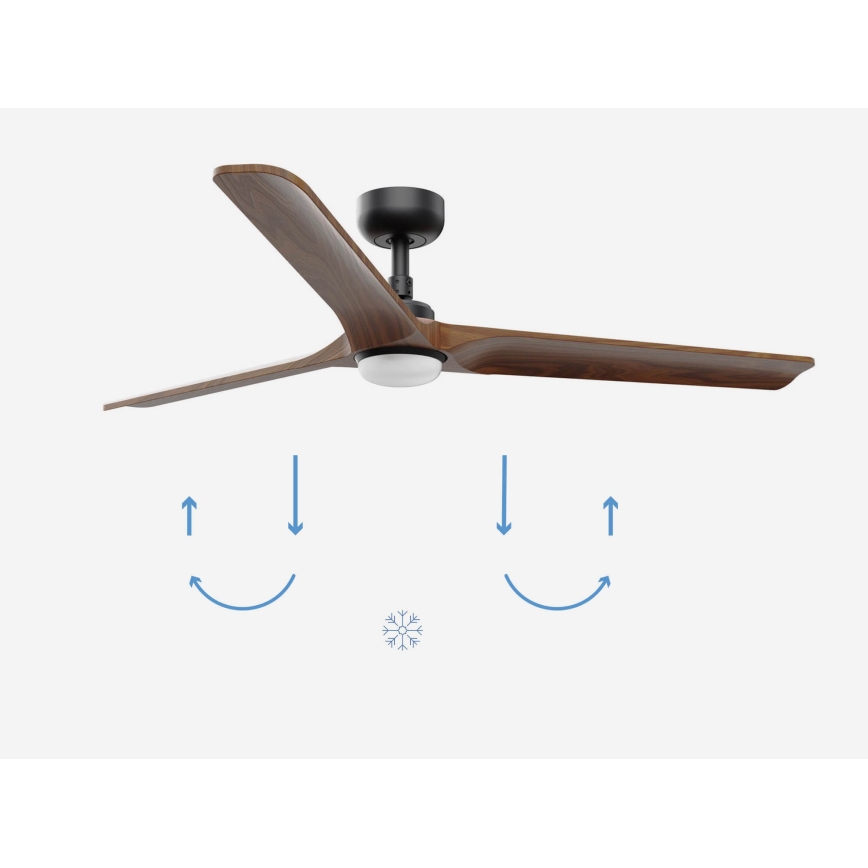 FARO 33809-1TW - LED prigušiva ventilator HEYWOOD LED/10W/230V 2700/3000/4000K prečnik 132 cm + daljinski upravljač
