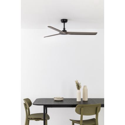 FARO 33809WT - Plafonski ventilator HEYWOOD L drvo/crna prečnik 132 cm Wi-Fi Tuya + daljinski upravljač