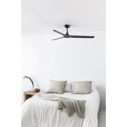 FARO 33809WT - Plafonski ventilator HEYWOOD L drvo/crna prečnik 132 cm Wi-Fi Tuya + daljinski upravljač