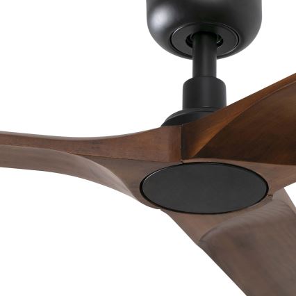 FARO 33809WT - Plafonski ventilator HEYWOOD L drvo/crna prečnik 132 cm Wi-Fi Tuya + daljinski upravljač