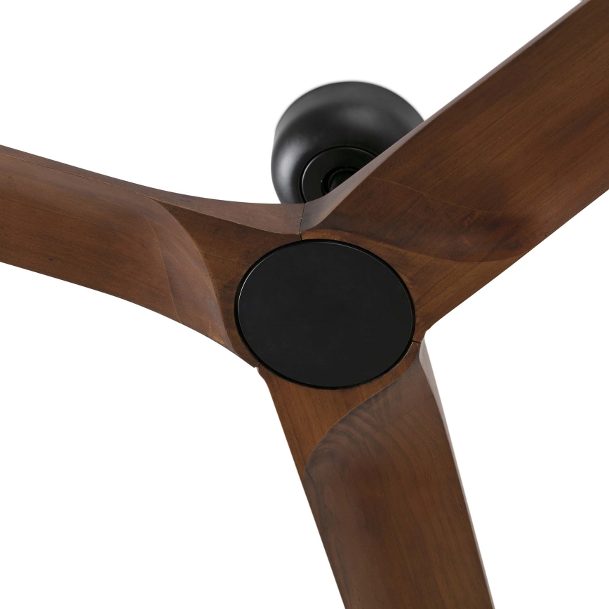 FARO 33809WT - Plafonski ventilator HEYWOOD L drvo/crna prečnik 132 cm Wi-Fi Tuya + daljinski upravljač