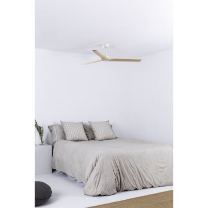 FARO 33810WT - Plafonski ventilator HEYWOOD L drvo/bela prečnik 132 cm Wi-Fi Tuya + daljinski upravljač
