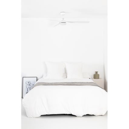 FARO 33814WT1S - LED prigušiva plafonski ventilator PUNT M LED/18W/230V 2700/3000/4000K prečnik 132 cm bela Wi‑Fi Tuya + daljinski upravljač