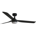FARO 33815WT-21 - LED prigušiva plafonski ventilator PUNT M LED/18W/230V 2700/3000/4000K crni prečnik 132 cm Wi-Fi Tuya + daljinsko upravljanje