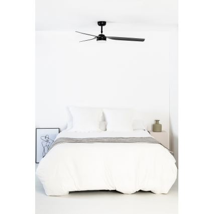 FARO 33815WT-21 - LED prigušiva plafonski ventilator PUNT M LED/18W/230V 2700/3000/4000K crni prečnik 132 cm Wi-Fi Tuya + daljinsko upravljanje