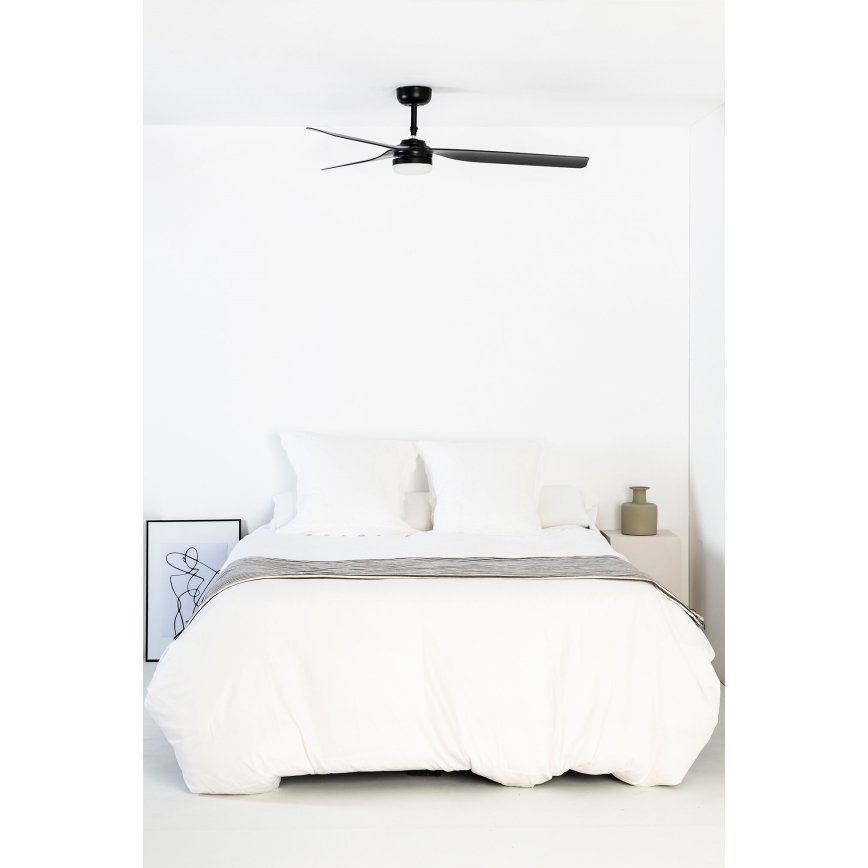 FARO 33815WT-21 - LED prigušiva plafonski ventilator PUNT M LED/18W/230V 2700/3000/4000K crni prečnik 132 cm Wi-Fi Tuya + daljinsko upravljanje