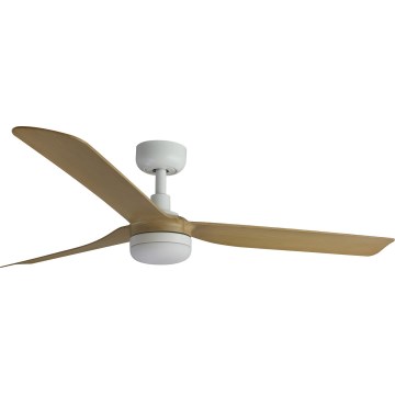 FARO 33816WT-20 - LED prigušiva stropni ventilator PUNT M LED/18W/230V braon/bela pr. 132 cm Wi-Fi Tuya + daljinski upravljač