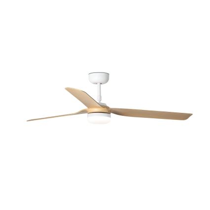 FARO 33816WT-20 - LED plafonski ventilator PUNT M, prigušiva, LED/18W/230V, braon/bela, prečnik 132 cm, Wi-Fi Tuya + daljinski upravljač