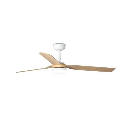 FARO 33816WT-20 - LED prigušiva stropni ventilator PUNT M LED/18W/230V braon/bela pr. 132 cm Wi-Fi Tuya + daljinski upravljač
