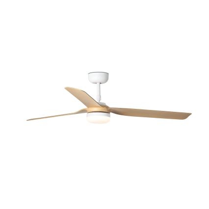 FARO 33816WT-20 - LED prigušiva stropni ventilator PUNT M LED/18W/230V braon/bela pr. 132 cm Wi-Fi Tuya + daljinski upravljač