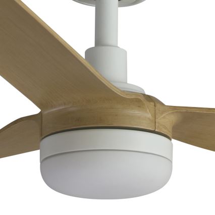 FARO 33816WT1S - LED prigušiva plafonski ventilator PUNT M LED/18W/230V 2700/3000/4000K prečnik 132 cm bež/bela Wi-Fi Tuya + daljinski upravljač