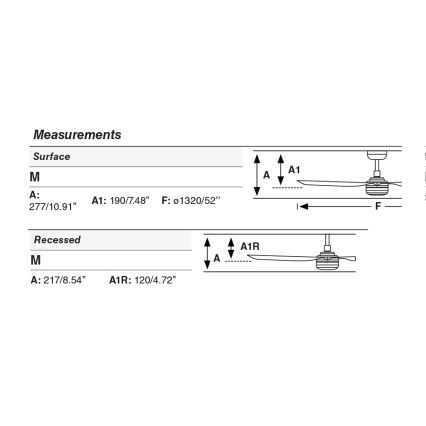 FARO 33816WT1S - LED prigušiva plafonski ventilator PUNT M LED/18W/230V 2700/3000/4000K prečnik 132 cm bež/bela Wi-Fi Tuya + daljinski upravljač