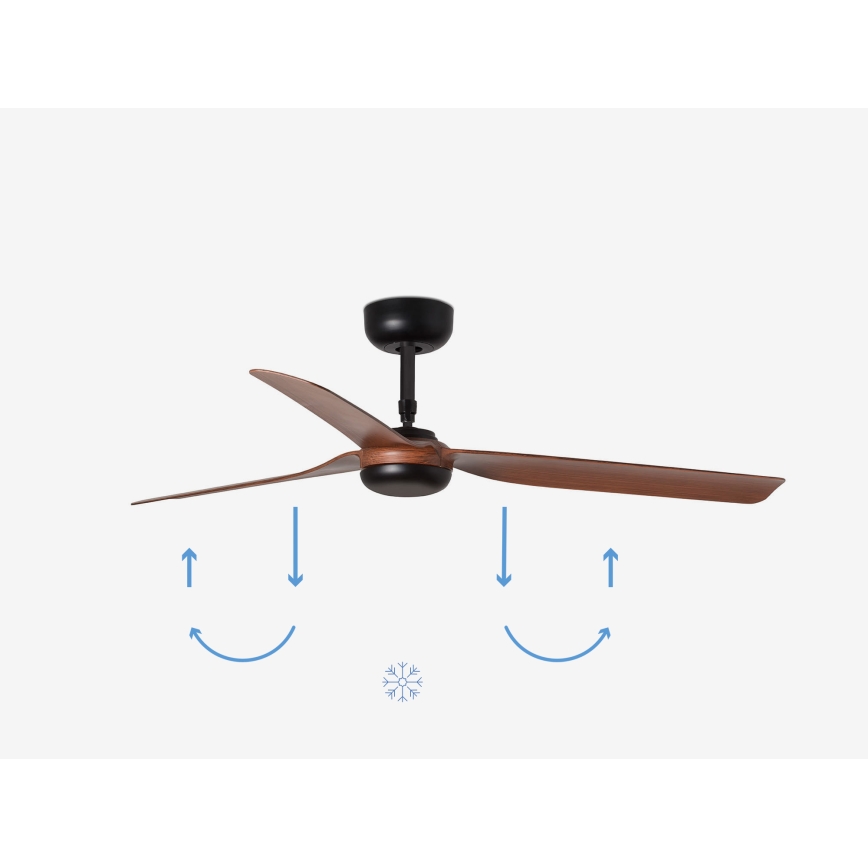 FARO 33817 - Stropni ventilator PUNT, braon/crna, prečnik 130 cm + daljinski upravljač