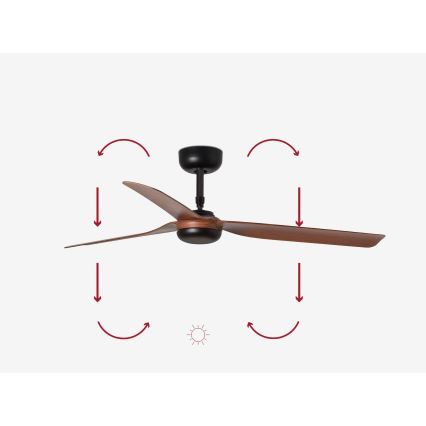 FARO 33817 - Stropni ventilator PUNT, braon/crna, prečnik 130 cm + daljinski upravljač