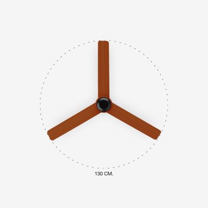 FARO 33817 - Stropni ventilator PUNT, braon/crna, prečnik 130 cm + daljinski upravljač