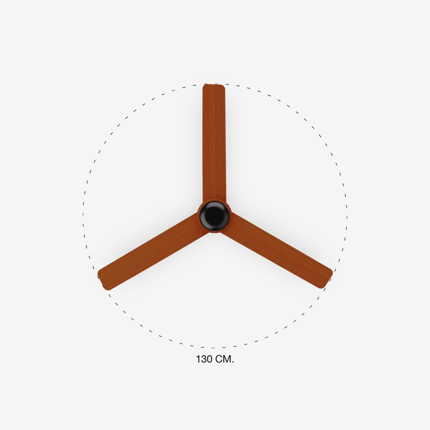 FARO 33817 - Stropni ventilator PUNT, braon/crna, prečnik 130 cm + daljinski upravljač