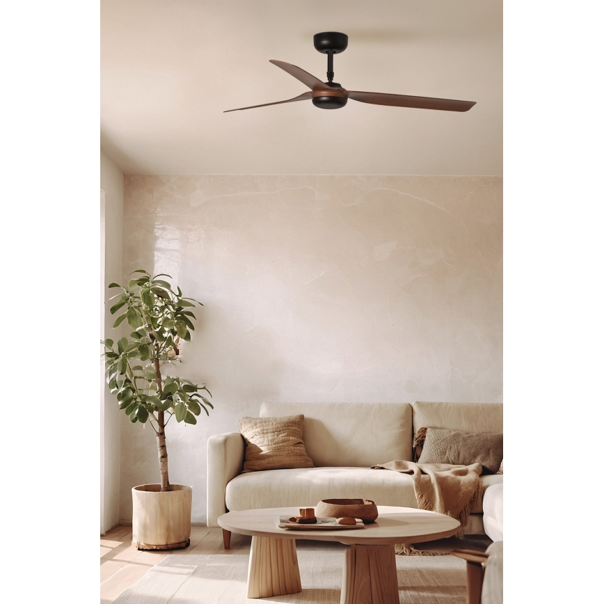 FARO 33817WT - Plafonski ventilator PUNT M braon/crna prečnik 132 cm Wi-Fi Tuya + daljinski upravljač