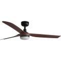 FARO 33817WT1S - LED prigušiva plafonski ventilator PUNT M LED/18W/230V 2700/3000/4000K prečnik 132 cm smeđa/crna Wi-Fi Tuya + daljinski upravljač