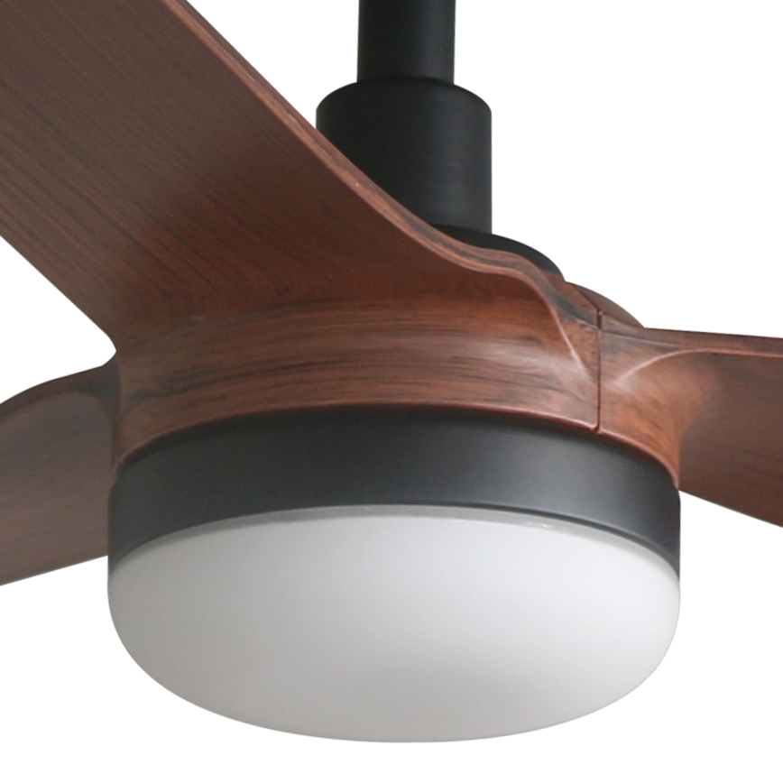 FARO 33817WT1S - LED prigušiva plafonski ventilator PUNT M LED/18W/230V 2700/3000/4000K prečnik 132 cm smeđa/crna Wi-Fi Tuya + daljinski upravljač