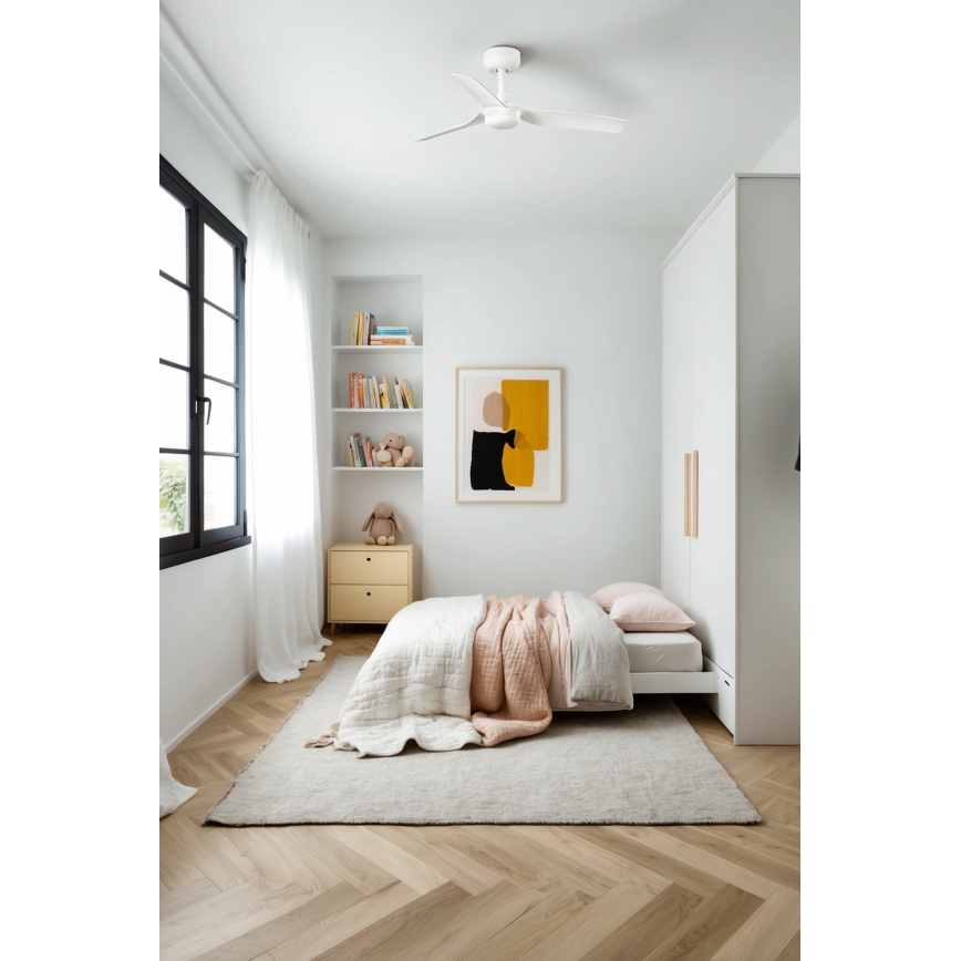 FARO 33820 - Plafonski ventilator MINI PUNT S, beo, prečnik 90 cm + daljinski upravljač
