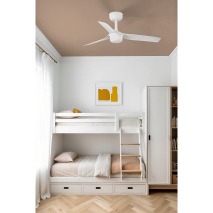 FARO 33820WT-1TW - LED prigušiva plafonski ventilator MINI PUNT S LED/10W/230V 2700/3000/4000K bela, prečnik 90 cm, Wi-Fi Tuya + daljinski upravljač