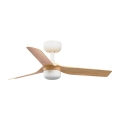 FARO 33821-1TW - LED plafonski ventilator MINI PUNT sa prigušivačem LED/10W 2700/4000/6000K drvo/bela prečnik 90 cm + daljinski upravljač