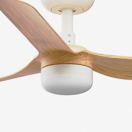 FARO 33821-1TW - LED prigušiva plafonski ventilator MINI PUNT S LED/10W 2700/3000/4000K drvo/bela prečnik 90 cm + daljinski upravljač