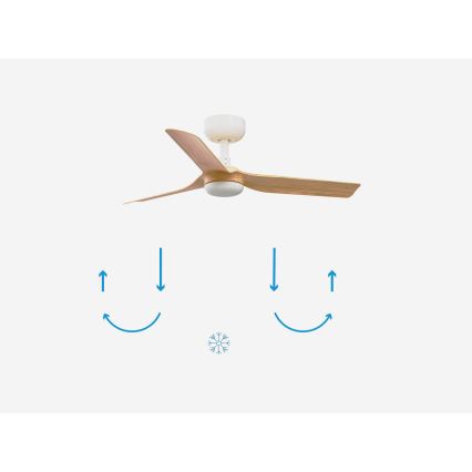 FARO 33821 - Plafonski ventilator MINI PUNT S, braon/bela, prečnika 90 cm + daljinski upravljač