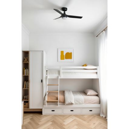 FARO 33822-1TW - LED prigušiva plafonski ventilator MINI PUNT sa LED/10W 2700/4000/6000K crna prečnik 90 cm + daljinski upravljač