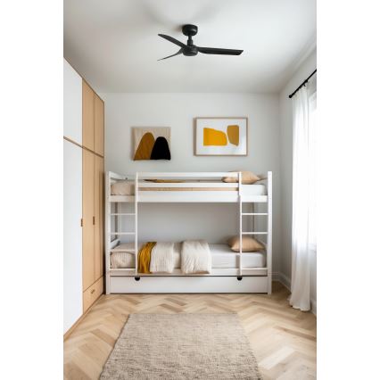 FARO 33822 - Plafonski ventilator MINI PUNT S, u crnoj boji, prečnika 90 cm, sa daljinskim upravljačem