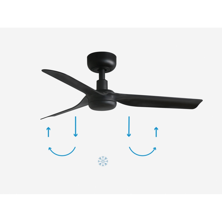 FARO 33822 - Plafonski ventilator MINI PUNT S, u crnoj boji, prečnika 90 cm, sa daljinskim upravljačem