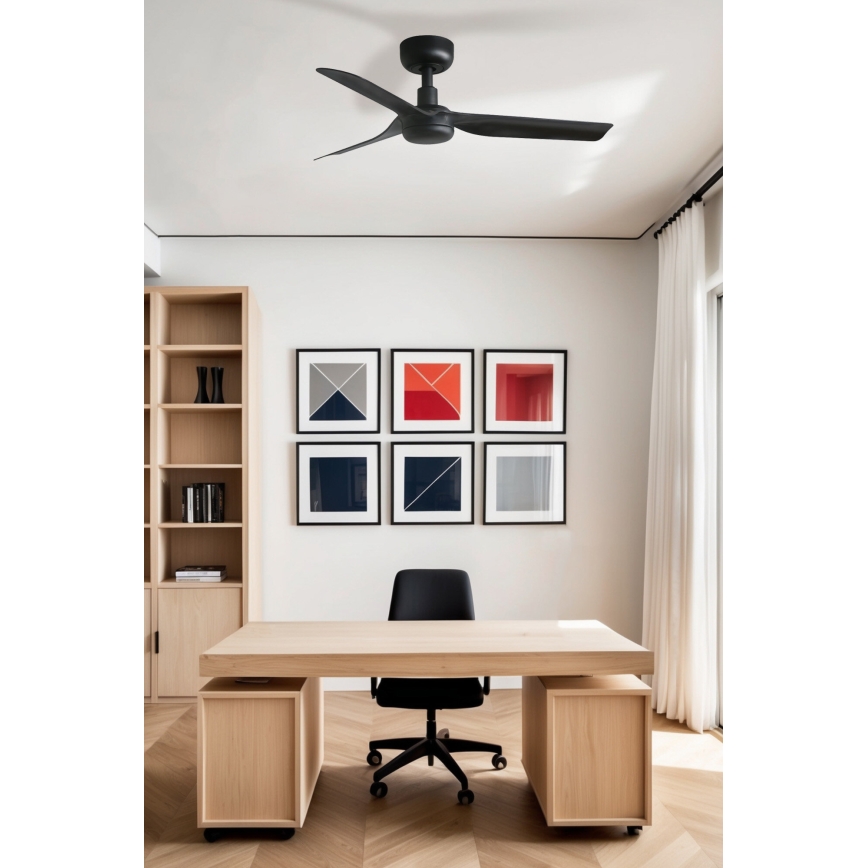 FARO 33822WT - Stropni ventilator MINI PUNT S crna prečnik 90 cm Wi-Fi Tuya + daljinski upravljač