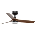 FARO 33823WT-1TW - LED prigušiva stropni ventilator MINI PUNT sa LED/10W/230V 2700/4000/6000K, braon/crna, prečnik 90 cm, Wi-Fi Tuya + daljinski upravljač